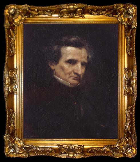 framed  Gustave Courbet Portrait of Hector Berlioz, ta009-2